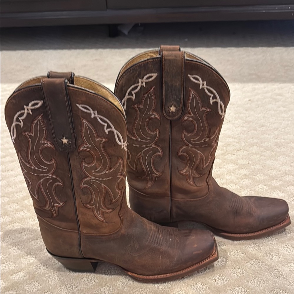 Tony Lama Brown Western Cowboy Boots size 8 - Picture 3 of 9
